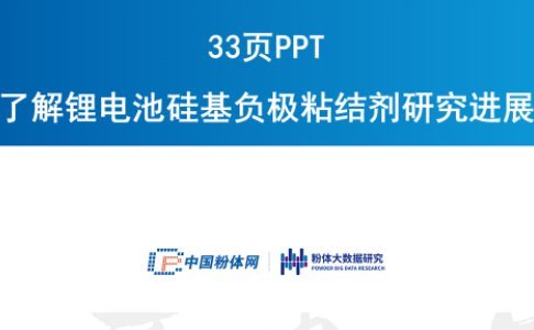33頁PPT了解鋰電池硅基負極粘結劑研究進展