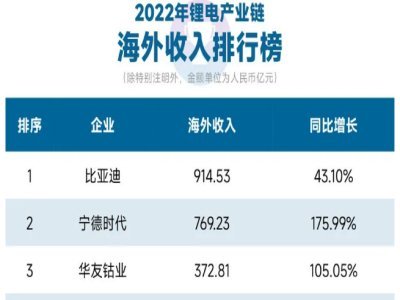 鋰電的海外戰爭（附企業海外收入排行榜）
